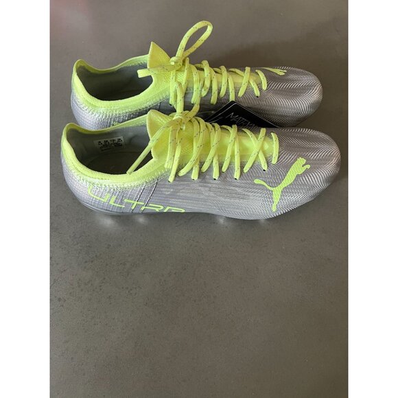 Puma ULTRA 1.4 FG/AG Women\'s Soccer Cleats Silver Neon Green 106723-01 Size 7